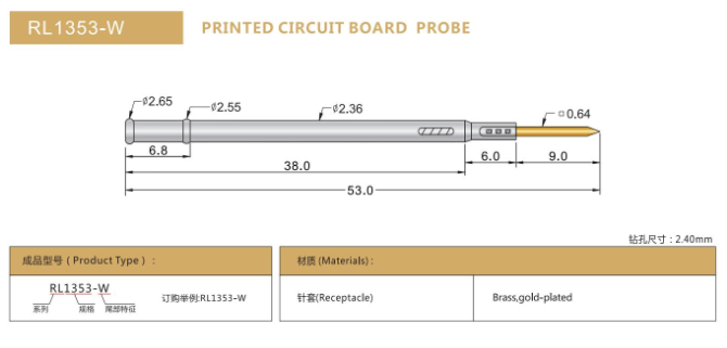 RL1353-W ，探針套管，華榮華探針套管廠家